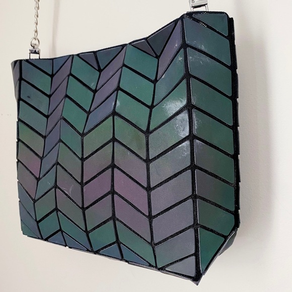 Issey Miyake Bao Bao Multicolor Geometric Zip Pouch Clutch Crossbody Bag - Picture 7 of 11